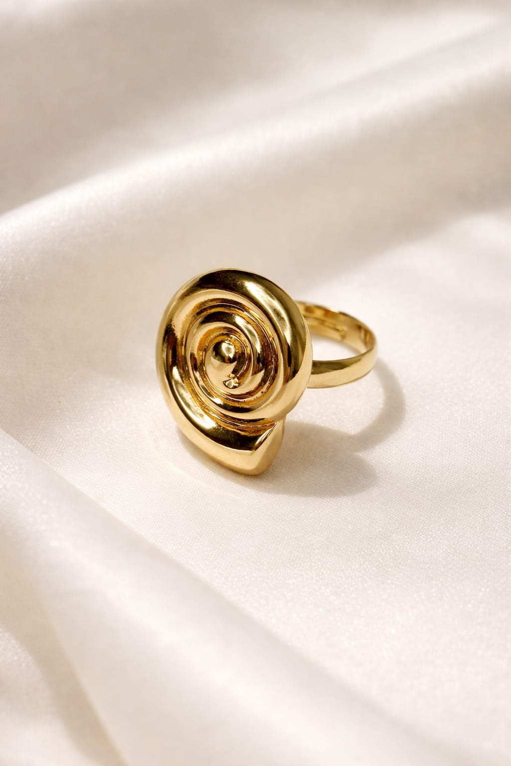 Golden Spiral Anti-Tarnish Statement Ring