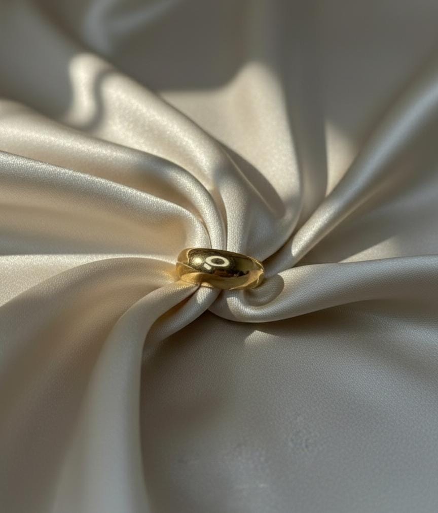 Anti-Tarnish Golden Dome Ring