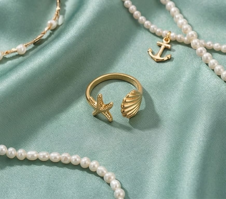 Anti-Tarnish Ocean Embrace Ring