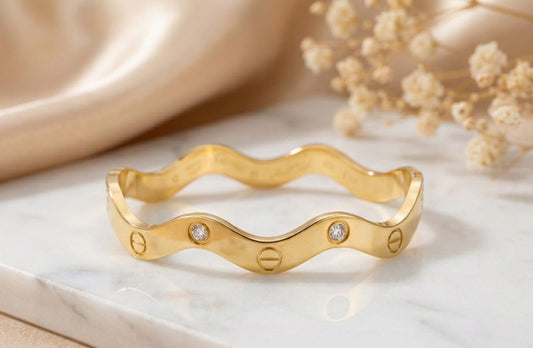 Eternal Wave Gold Anti-Tarnish Bangle