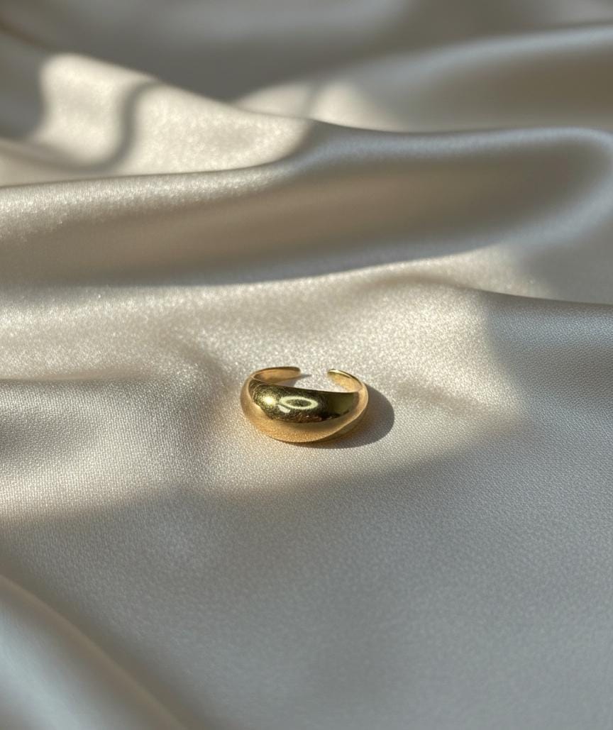 Anti-Tarnish Golden Dome Ring